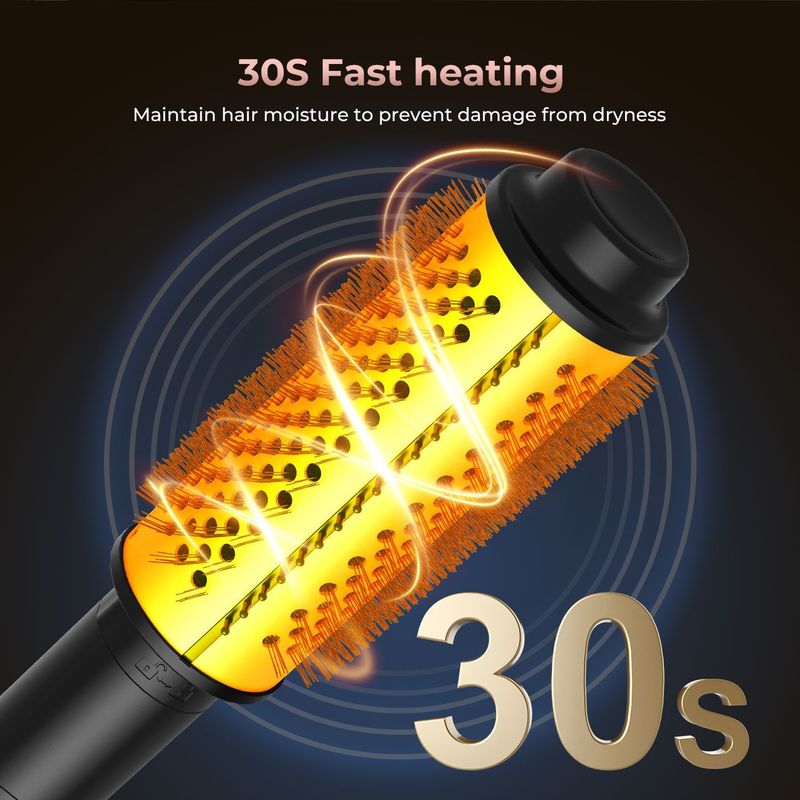 Roller Curling Hair Blowing Negative Ions Do Not Damage The Hair, Buckle Design Comb, 3-in-1_voghion.com