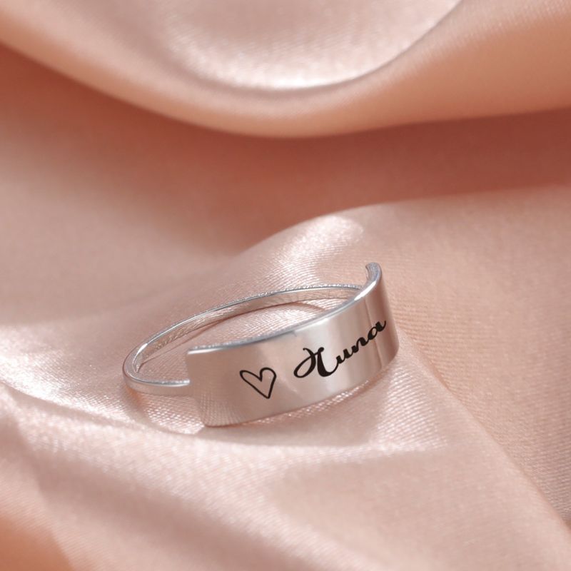 Hot Selling Stainless Steel Genuine Gold Electroplated And Labeled Front Wide Back Thin Ring For Girls' Temperament_voghion.com