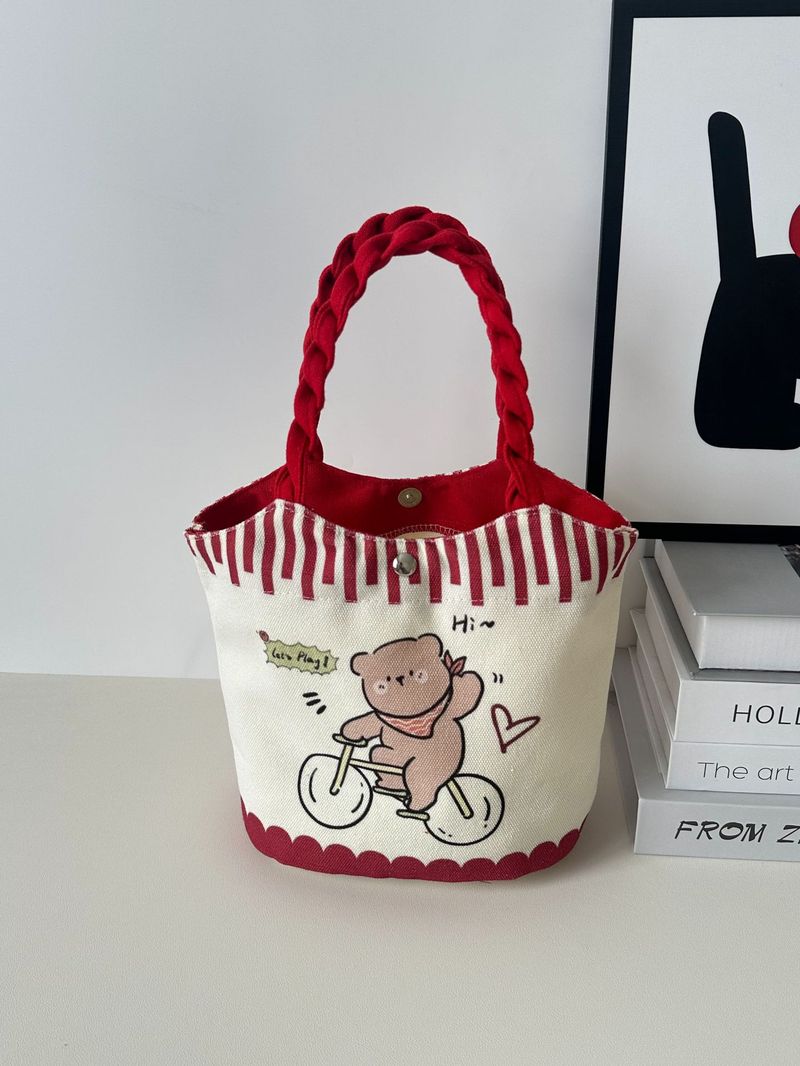 Cestino per verdure a forma di cartone animato per donna, borsa da viaggio Ins, borsa portaoggetti portatile per bambini, borsa per bento lunch box_voghion.com