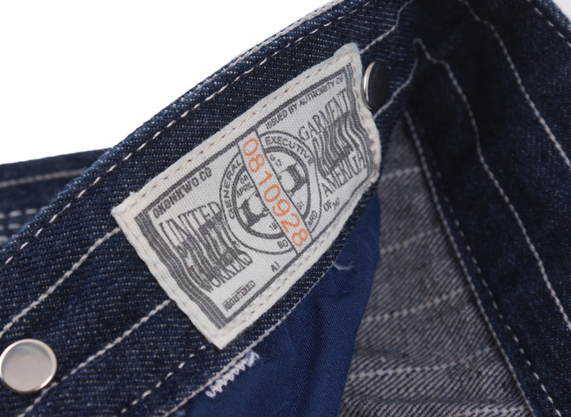 Men's wide leg striped jeans loose railway overalls May khaki motorcycle overalls_voghion.com