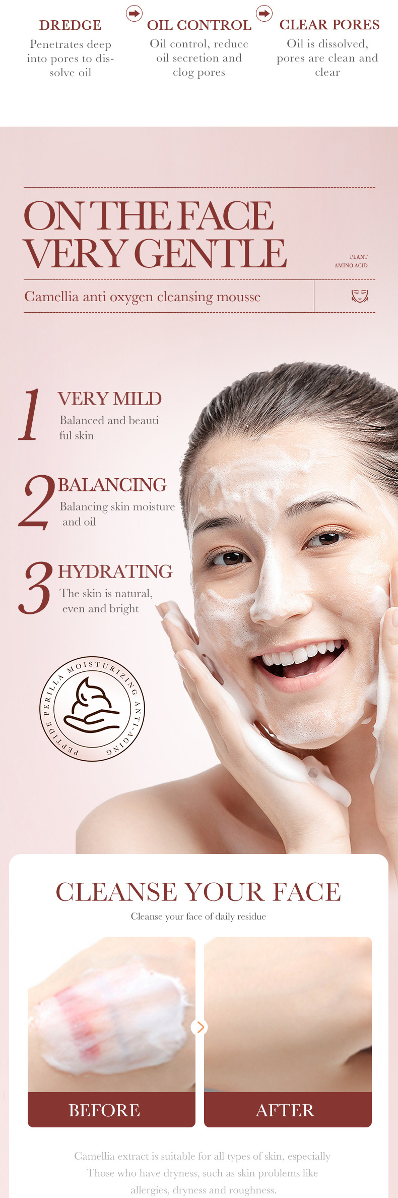 BIOAOUA Camelia Anti Oxygen Mousse detergente viso idratante per una pulizia profonda_voghion.com