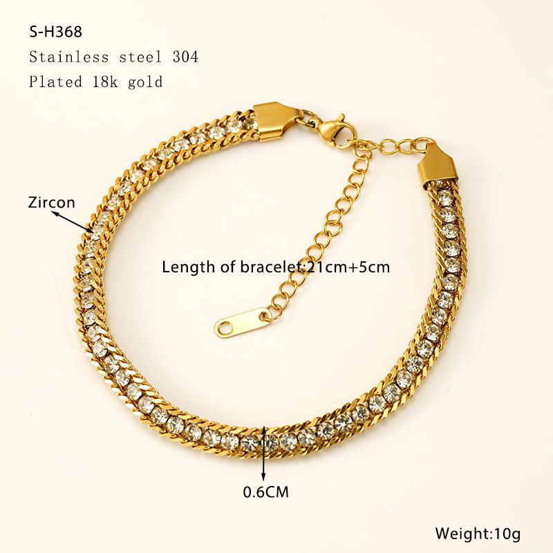 Women's Jewelry Personality Titanium Steel Electroplating K Color Preserving Bracelet Female Metal Fashionable Ins Oval Bracelet_voghion.com