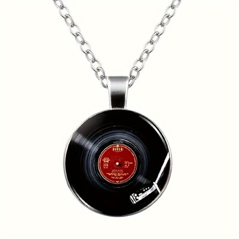 A Set Of Four Simple Fashion Jewelry Sets, Vinyl Record Pendant Necklace, Matching Earrings And Bracelet._voghion.com