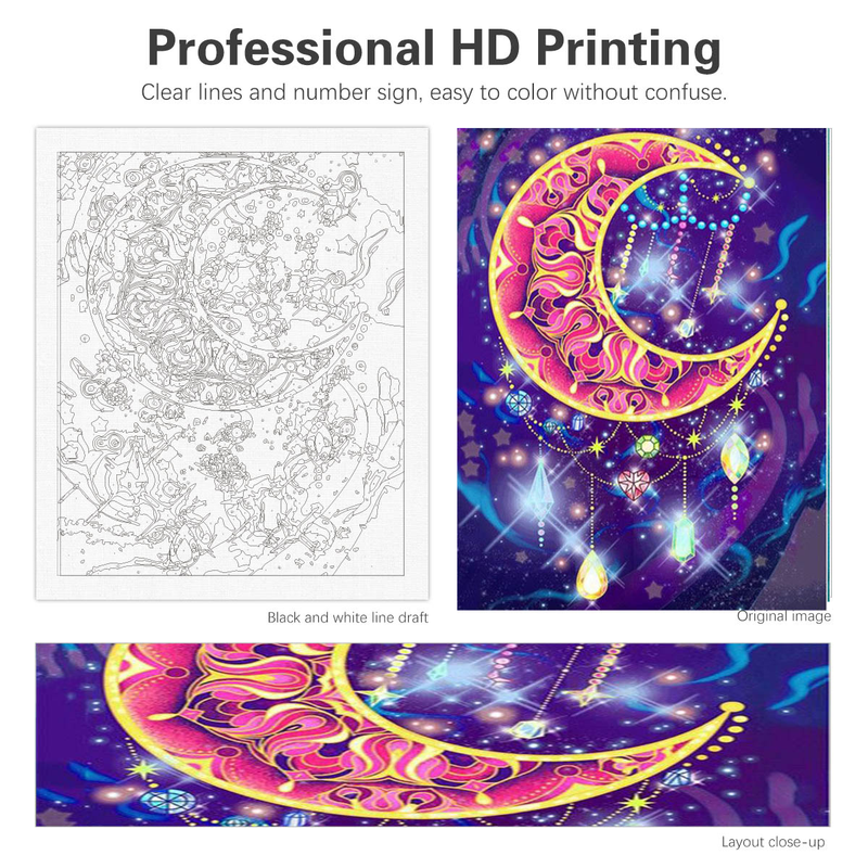 PhotoCustom 40×50CM Olejová barva podle čísel Ruční malba na plátno Zvířecí reflexe Domácí dekorace Obraz Dekor Dárek_voghion.com
