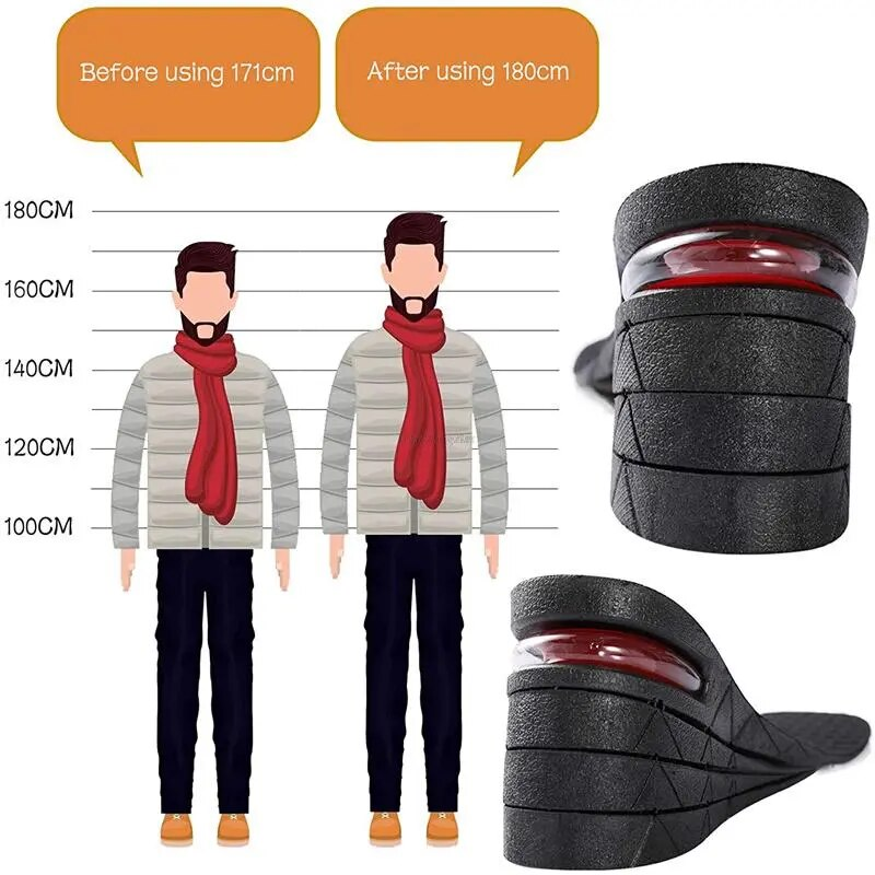 Povećaj zračni jastuk za podizanje cipela, setovi za podizanje uložaka za muškarce i žene, viši ulošci promjenjive visine 3-9 cm_voghion.com