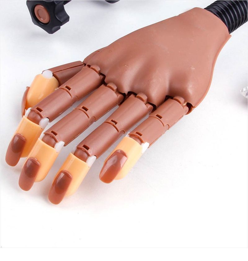 Nail Art Practice Equipment with 100pcs False Nails Adjustable Flexible Manicure Training Prosthetic Hand Nail Art False Hand_voghion.com