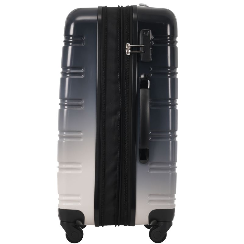 Hartschalenkoffer Als Handgepäck, 4 Rollen, ABS-Material, Mit Zahlenschloss, 41.5x27.5x59 Cm, Schwarz-Grau_voghion.com