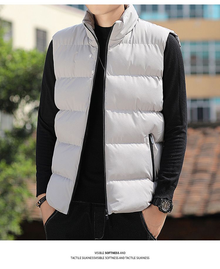 Cross Border Large Size Casual Men's Vest Men's Loose Autumn And Winter Vest Warm Down Cotton Warm Jacket Cotton Clothing_voghion.com