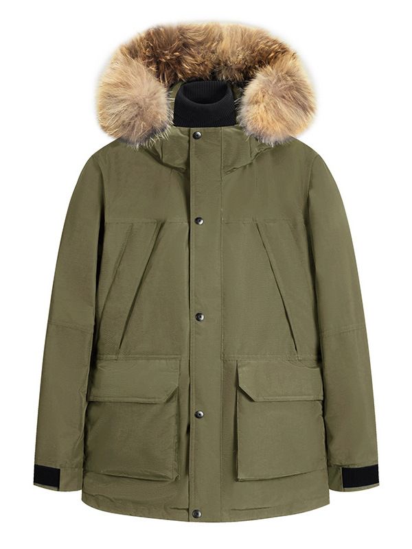 Down Jacket Winter Men's Down Jacket Work Jacket Men's And Women's With Fur Collar Thickened Medium And Long Pie To Overcome Warm Tooling_voghion.com