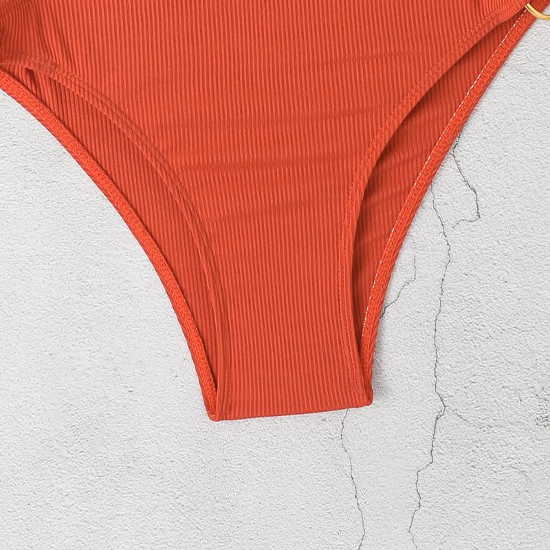 Maillot de bain une pièce Sexy, couleur unie, taille haute, Bikini, pour femmes_voghion.com
