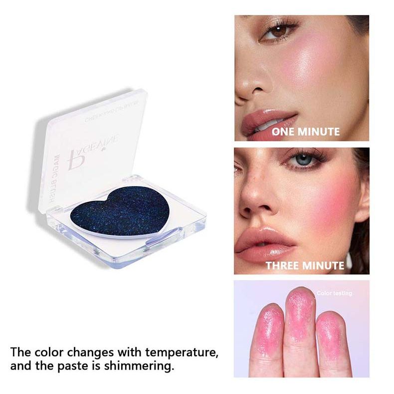 Heart Shaped Cream Blush Lip & Cheek Tint Natural Highlighting Makeup With Sponge_voghion.com
