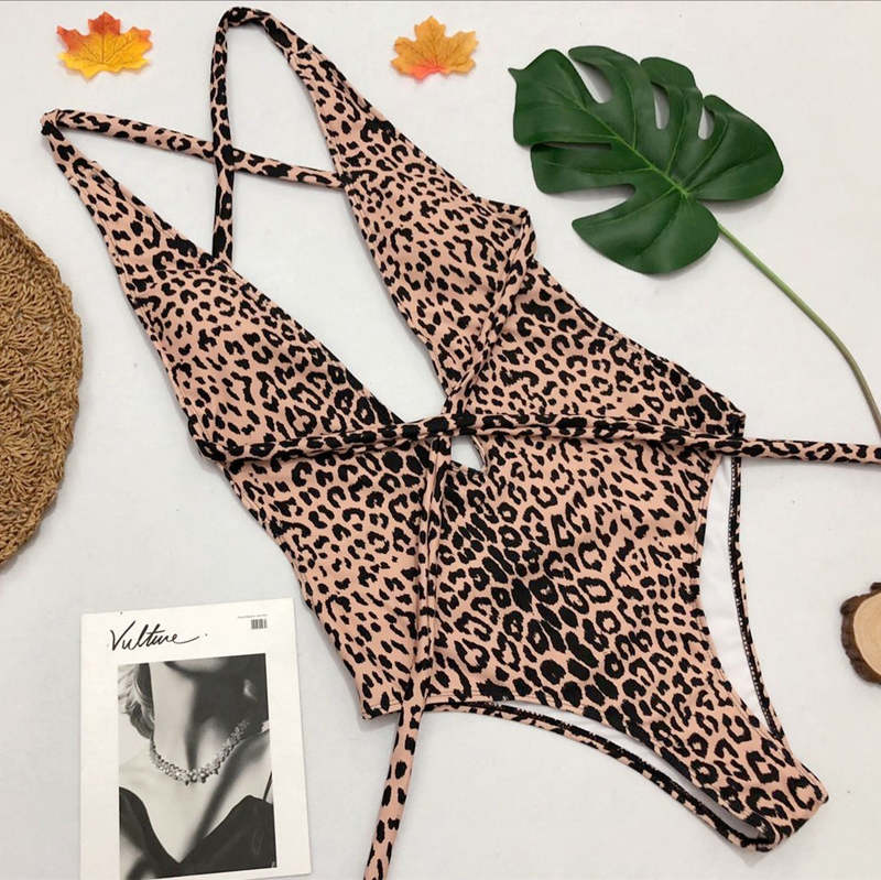 Maillot de bain une pièce imprimé léopard pour femmes, commerce extérieur, style tendance_voghion.com