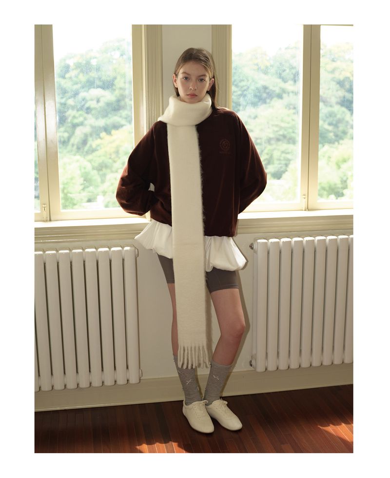 Sciarpa fatta in casa in misto lana di alpaca e mohair da donna, modello invernale 2025, tinta unita, calda, abbinata ai colori coreani, alla moda, versatile, casual, per tutti i giorni_voghion.com