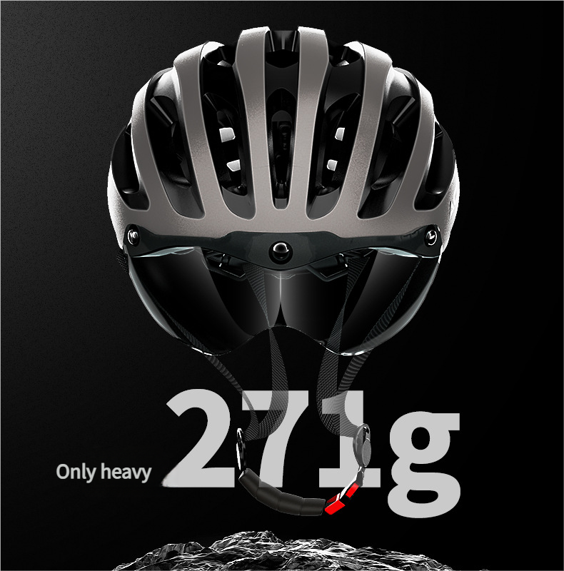 Casque de vélo moulé intégré avec pare-brise et éclairage magnétique_voghion.com