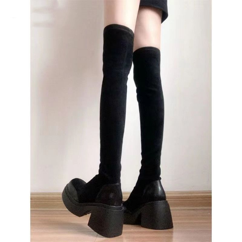 2025 Fall/Winter New Women's Over-the-Knee Boots Thick-Soled Long Slim-Fit Boots_voghion.com