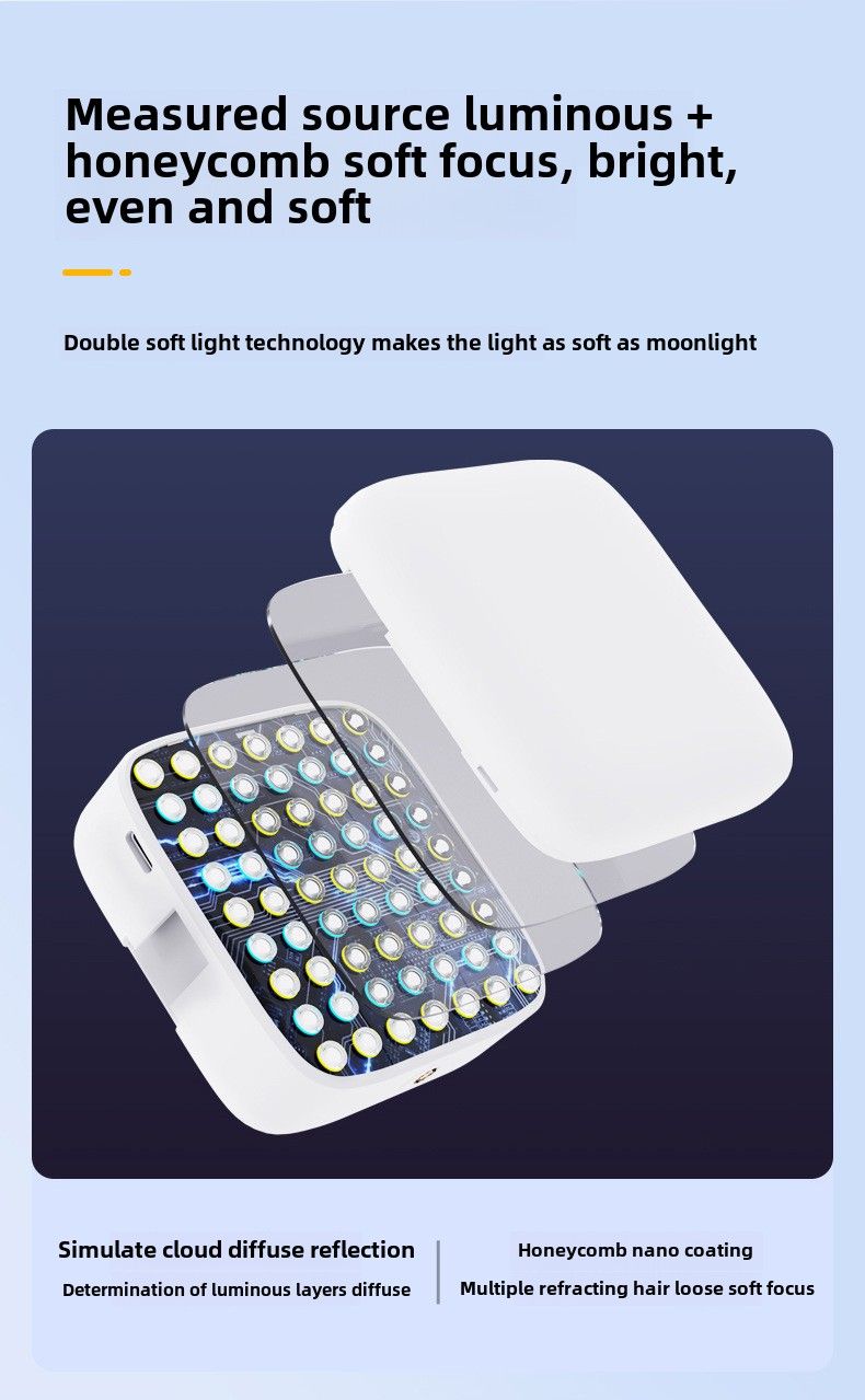 Portable fill light for live broadcast - for mobile phone camera, magnetic attraction, angle light, 2000mAh battery, adjustable brightness and color_voghion.com