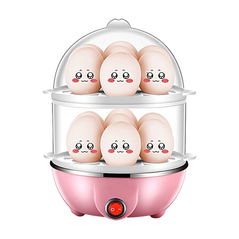 Double Layer Egg Steamer 14-Capacity - Hard Boiled Cooker Automatic Shut Off BPA-Free Kitchen Appliance Energy Saving_voghion.com