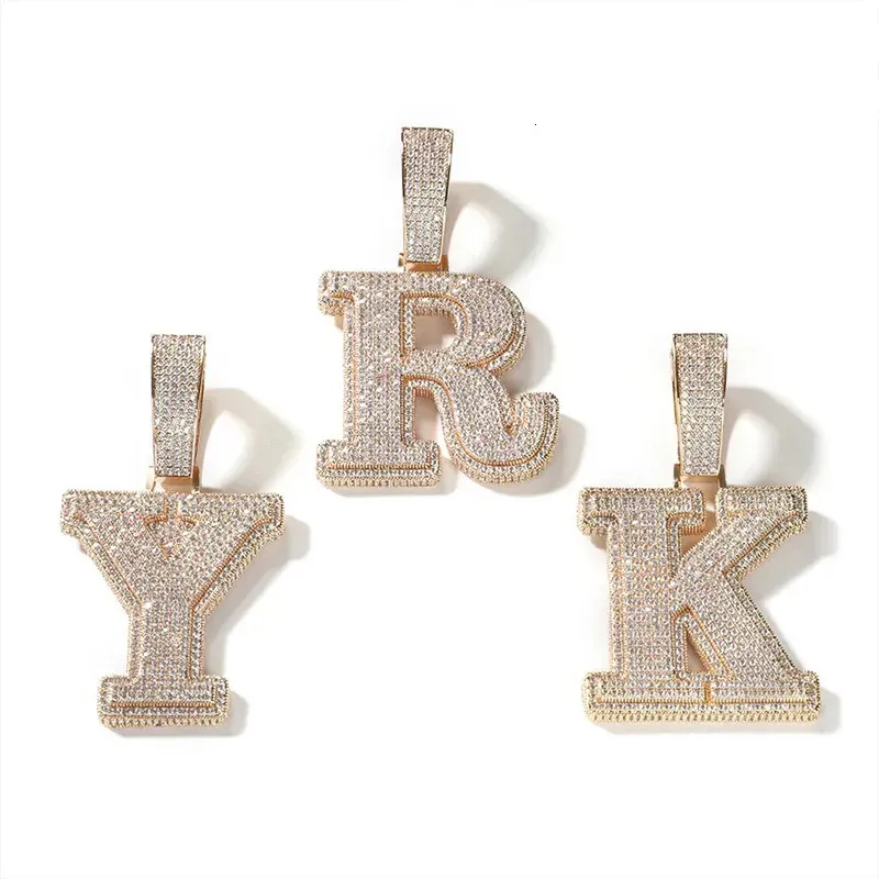 Colliers pendentifs personnalisés avec chiffres, lettres et nom, style hip-hop bling-bling, ornés de zirconiums cubiques. Bijoux de rappeur._voghion.com