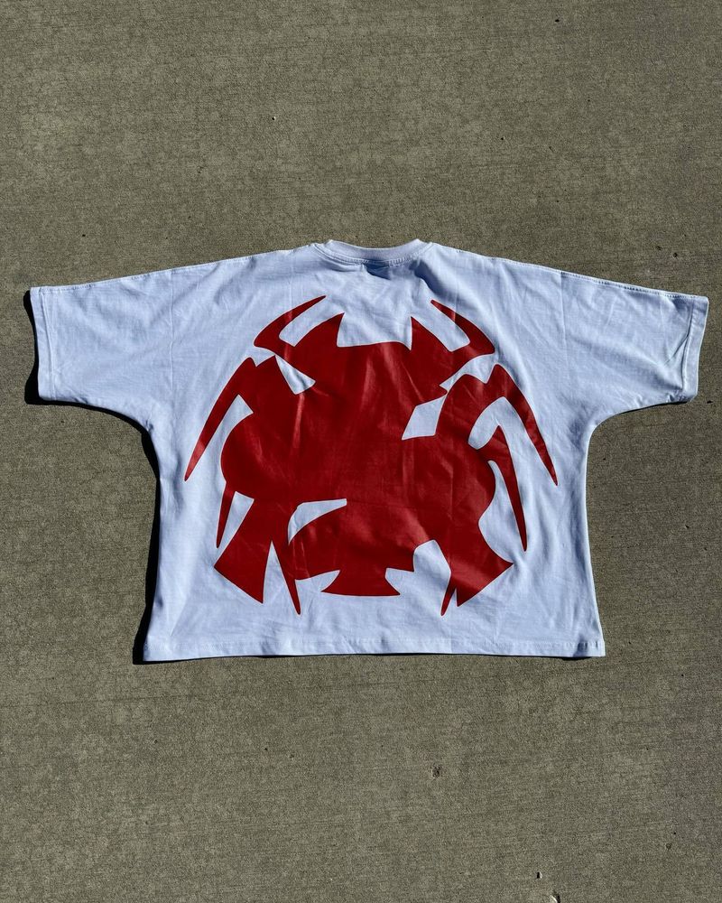 Men's Clothing Hip Hop Big Mouth Pattern Print Oversized Retro Classic Short Sleeved Top_voghion.com