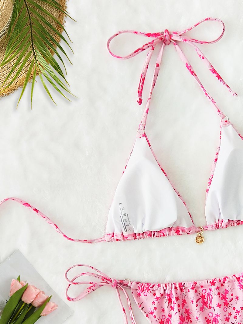 Damenbekleidung Dreieck Cup Spitze Seestern Zubehör Sexy Split Bikini Badeanzug Weiblich_voghion.com