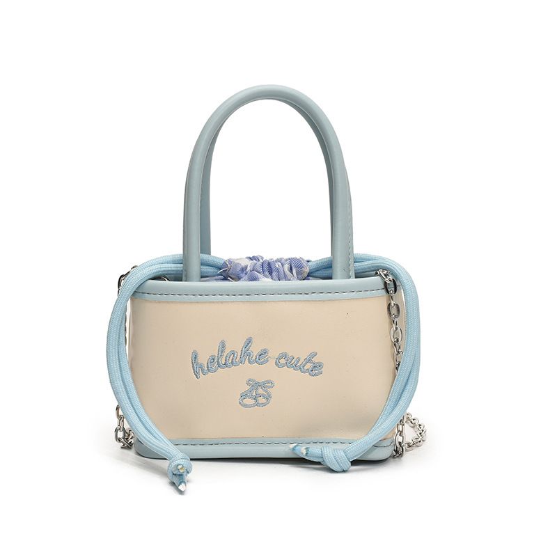 Nischendesign Farbblock-Handtasche, süße Katze, Lippenstift, Kopfhörer, Make-up-Tasche, Kartenhalter, Münzgeldbörse_voghion.com