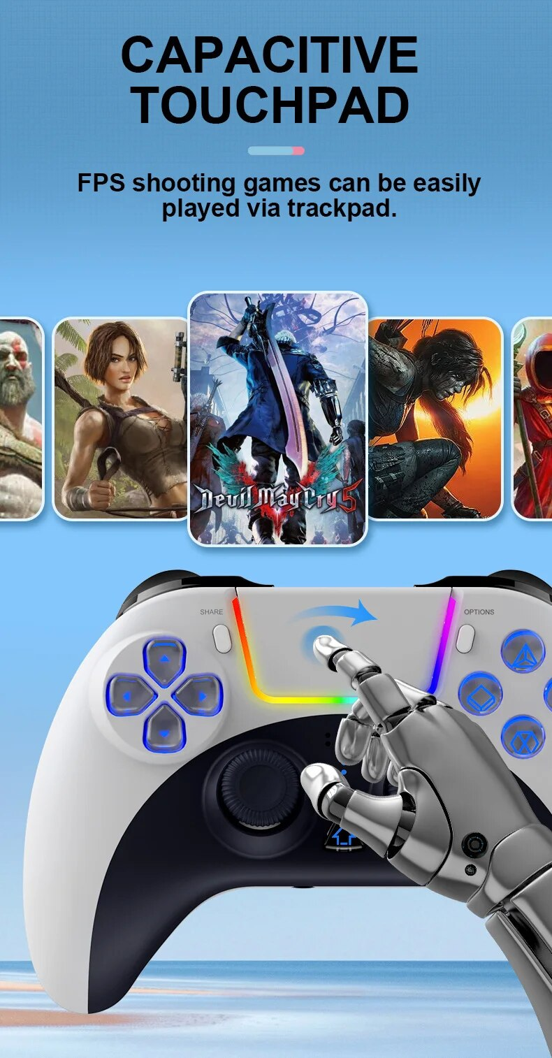 Ipega 4023 Bluetooth Gamepad Game Controller Touchpad Wireless Joystick for PS4 PS3 iOS MFi Games Android Phone PC_voghion.com