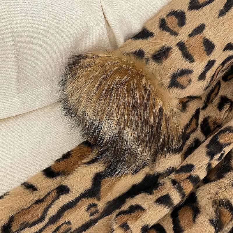 Women's Clothing new leopard print real rabbit fur coat warm and fashionable fur coat_voghion.com