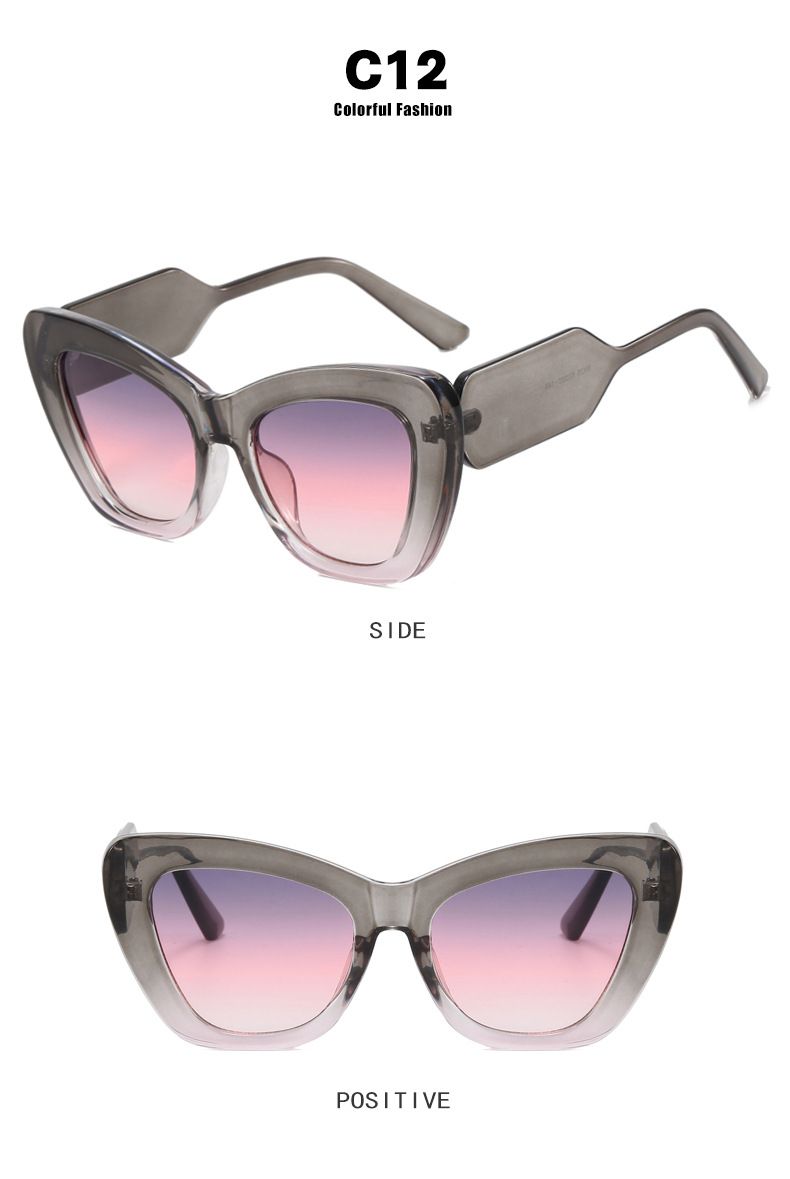 Women's Glasses Cat's Eye Color Matching Plain Glasses New Ins Internet Celebrity Same Glasses Frame Anti Blue Light Glasses Frame_voghion.com