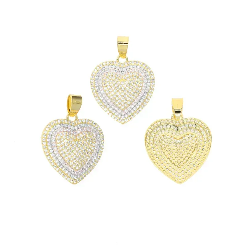 European And American Love Zircon Necklace Heart Shaped Pendant With Twisted Chain Set Multi Color Trends 250325_voghion.com