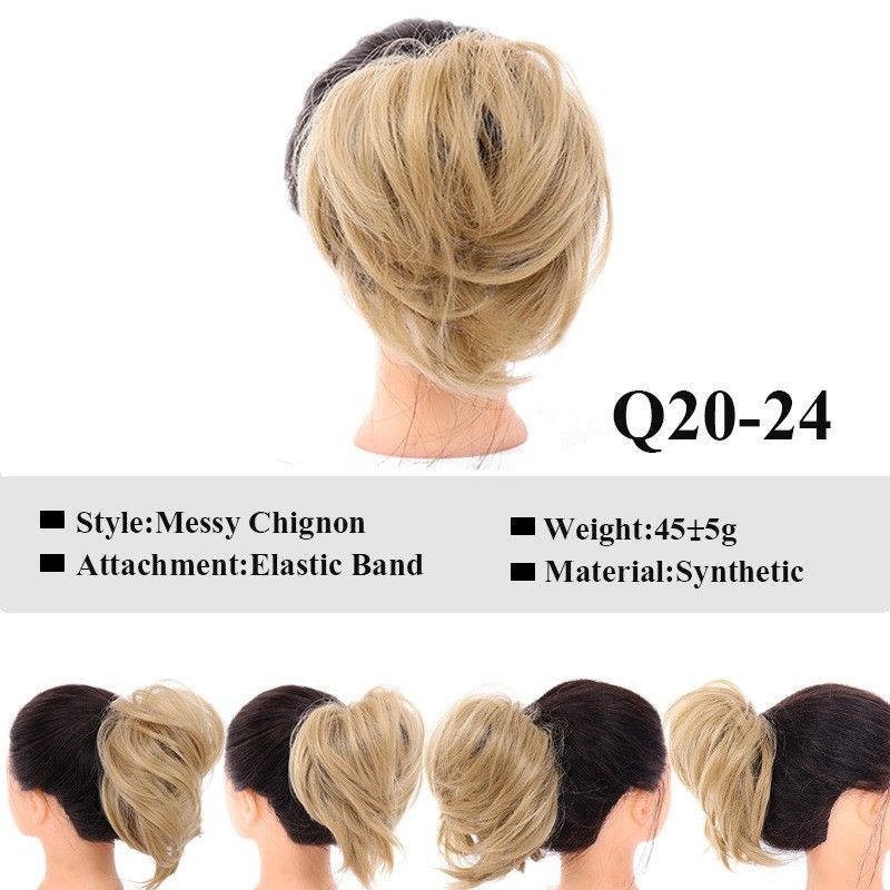 Scrunchie bun Scrunchie fofo bagunçado Scrunchie reto Rabo de cavalo com elástico Scrunchie coquetel_voghion.com