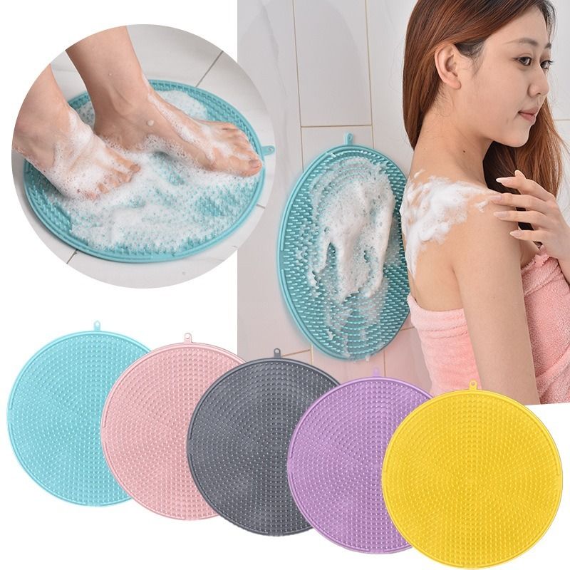 Spazzola da bagno circolare in silicone Spazzola da doccia esfoliante in silicone morbido per una pulizia profonda e un massaggio rilassante Asciugatura rapida e igienica_voghion.com