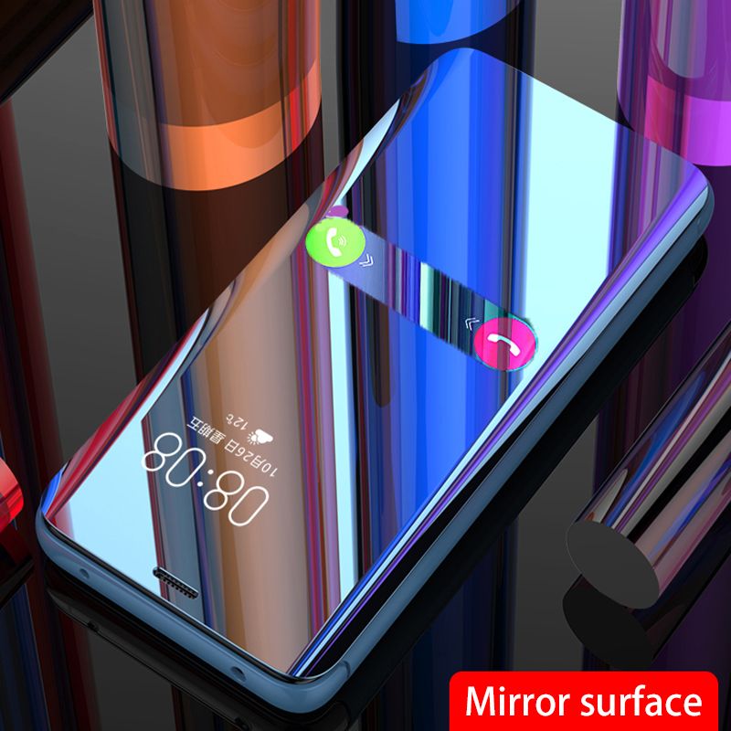 Xiaomi Redmi Note 11 için Akıllı Flip Kılıf Aynalı Deri Standlı Telefon Kılıfı Redmi Note 11 Pro Plus 11S 5G Braket Kılıfı_voghion.com