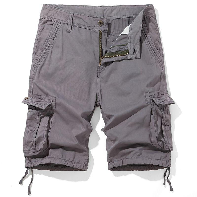 Premium Products Men's Casual Cropped Trendy Workwear Shorts, Plus Size Multi Pocket Mid Length Pants_voghion.com