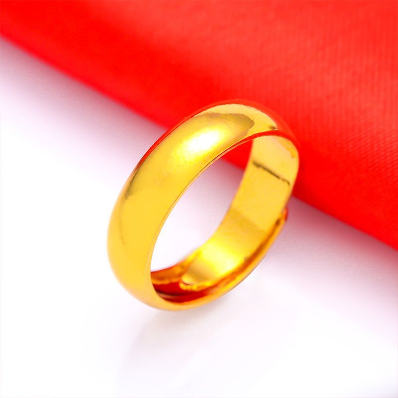Coppia vietnamita con viso aperto e liscio, anello da uomo placcato in oro per donna_voghion.com