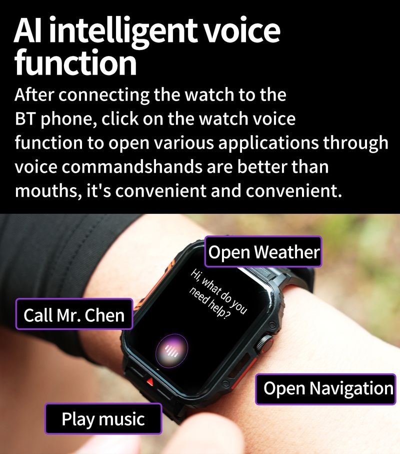 Reloj inteligente deportivo L81 para exteriores, para hombre, con respuesta a llamadas, batería grande, rastreador de actividad física, resistente al agua, compatible con iOS y Android._voghion.com