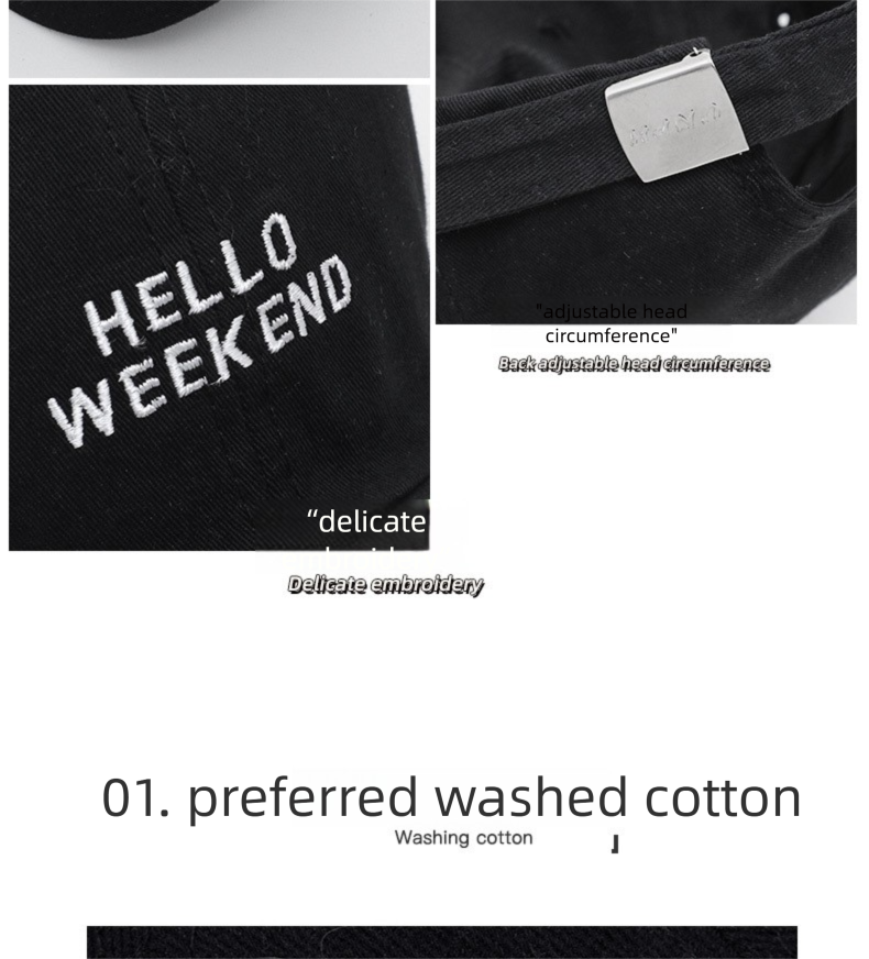 2023 Neue Damen-Entenschnabelmütze, Frühling, Sommer, vielseitig, zum Abnehmen, großer Kopfumfang, Buchstabenstickerei, gebogen_voghion.com