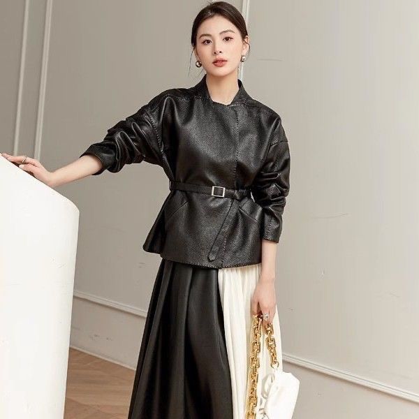 Style Jacket Women, Short Trendy Spring Autumn Leather Jacket, Slimming And Stylish For Petite Figures_voghion.com