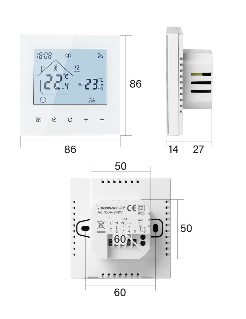 Thermostat Wifi Beok pour système de chauffage Underor Thermorégulateur intelligent Tuya Fonctionne avec Google Home Alice Alexa_voghion.com