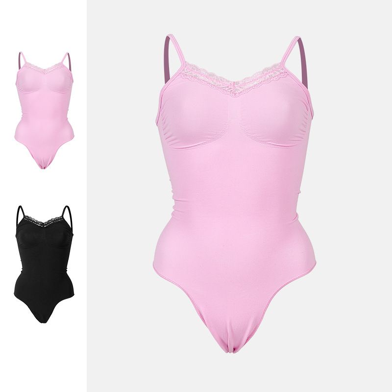 SKIMS Nahtloser Spitzen-Stringbody im gleichen Stil_voghion.com