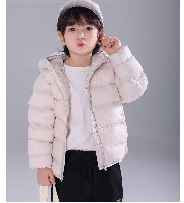 Premium Kids' Hooded Down Jacket – 94% White Duck Feather Fill, Lightweight Winter Coat For Boys & Girls (Black/Pink/Yellow/Beige/Purple), 90-150cm_voghion.com