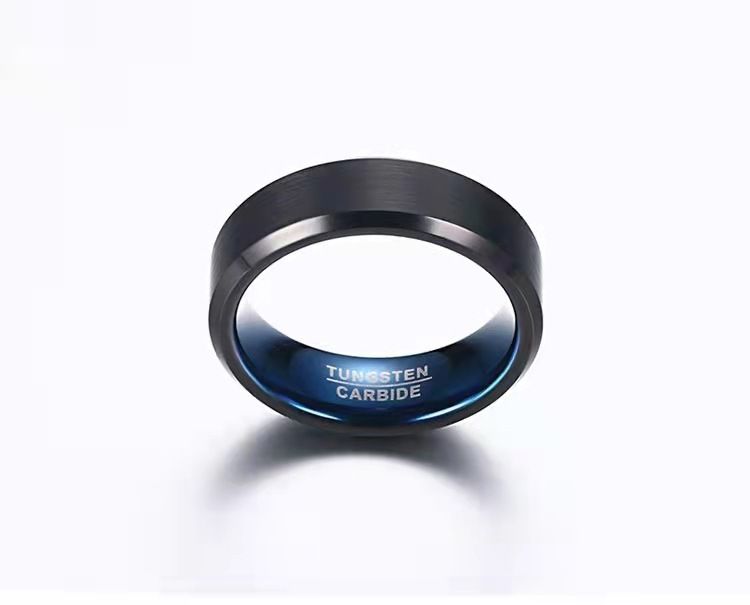 Anello unisex in acciaio al tungsteno smussato, con finitura spazzolata, da uomo, 2/4/6/8/10 mm_voghion.com