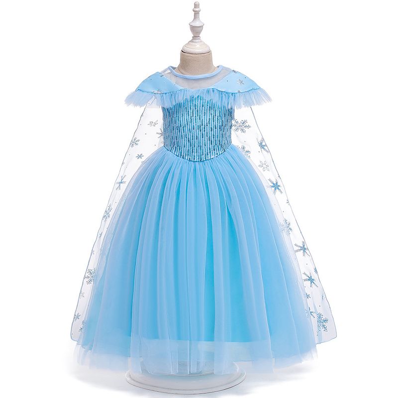 Abbigliamento per bambini per mamma e bambini Frozen Elsa abito da principessa abito da passerella per bambini in rete con paillettes_voghion.com