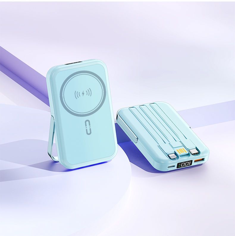 Power Bank magnetico a ricarica rapida certificato 3C con cavo integrato, portatile e wireless, compatibile con Huawei_voghion.com