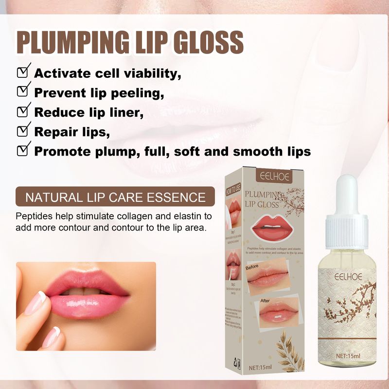 EELHOE Plump And Plump Lip Oil, Plump Increase And Fade Lip Lines Moisturize Plump Lip Oil_voghion.com