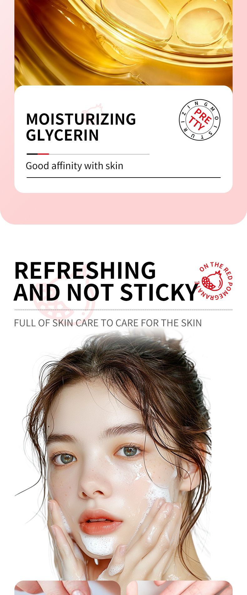 SADOER Pomegranate Fresh Cleansing Milk 100ml Deep Cleansing Moisturizing Refreshing Gentle Oil Control_voghion.com