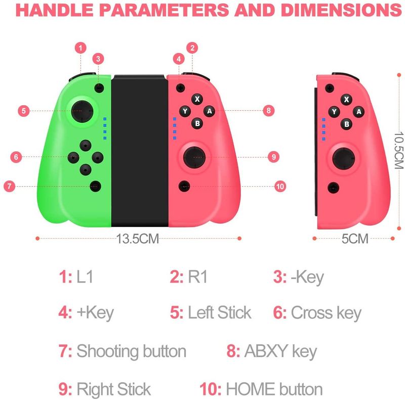 Brezžični Bluetooth levi in desni igralni krmilnik Gamepad za Nintendo Switch Game Console Hanlde Grips za konzolo Nintendo Switch_voghion.com