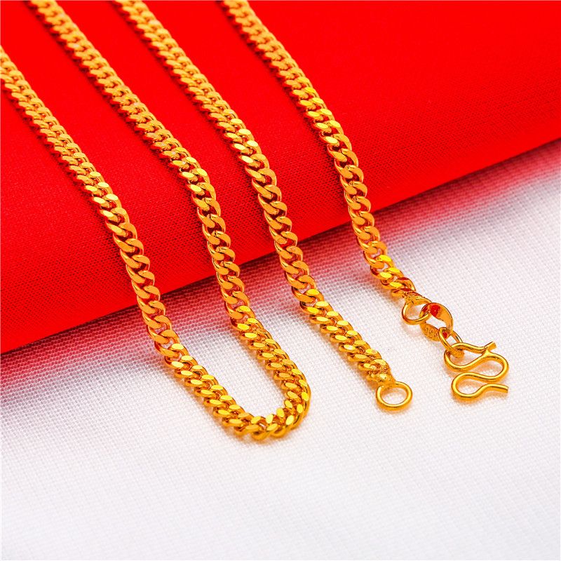 Vietnamese Gold Plated For Women Water Wave Snake Bone Box O-shaped Necklace_voghion.com