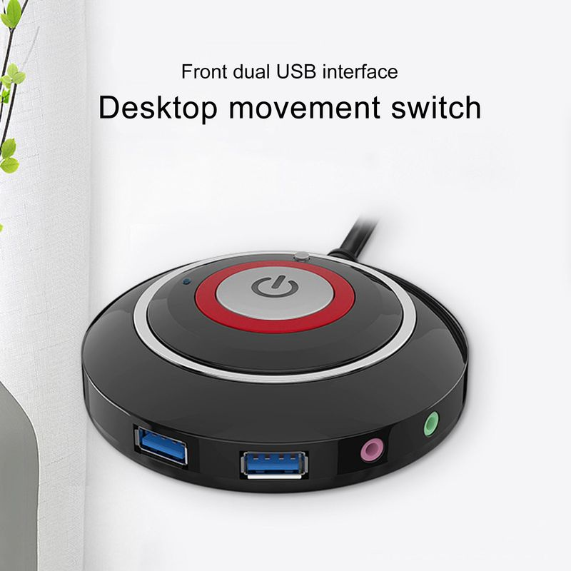 Multi-function Interface Dual USB Audio Big Reset with Extension Cord Desktop PC Power Button Switch for Home Office_voghion.com