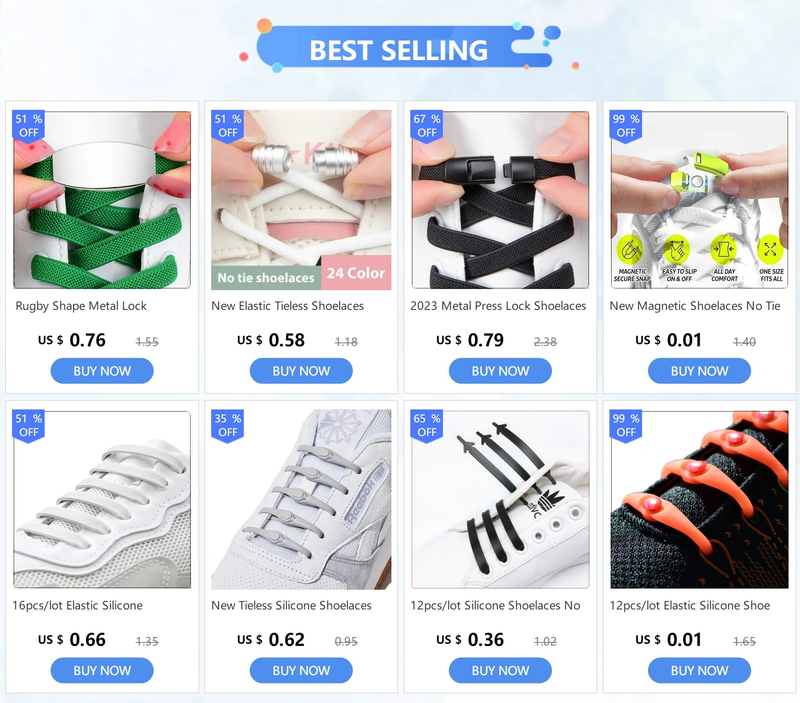 Lacci elastici con chiusura in metallo Scarpe senza lacci per scarpe da ginnastica per bambini e adulti Lacci pigri Taglia unica per tutte le scarpe_voghion.com