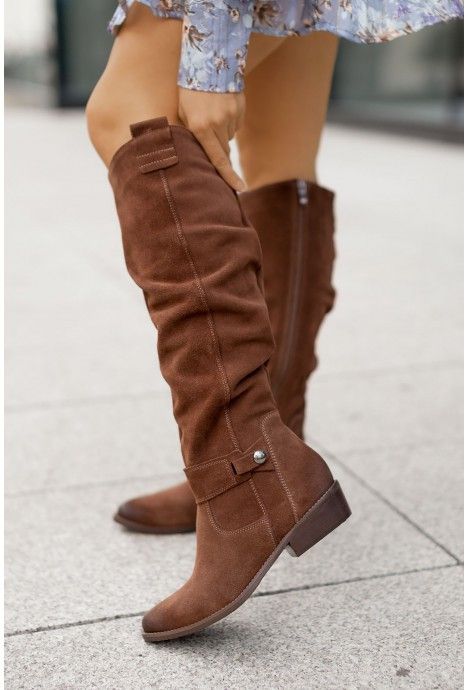 Nuovo inverno tacco basso cerniera laterale 40-43 camoscio cilindro alto_voghion.com